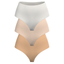 High Rise Thong 3 Pack [Light Neutrals]
