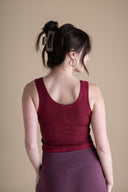 Yoga Crop Tank in Cranberry