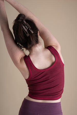 Yoga Crop Tank in Cranberry