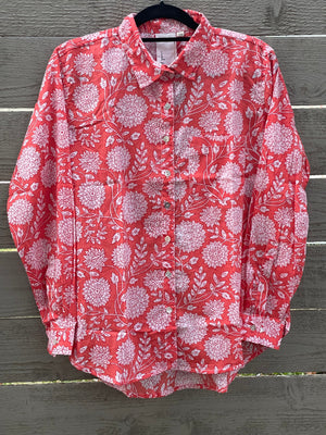 Good Boyfriend Shirt - Hydrangea Beauty Papaya