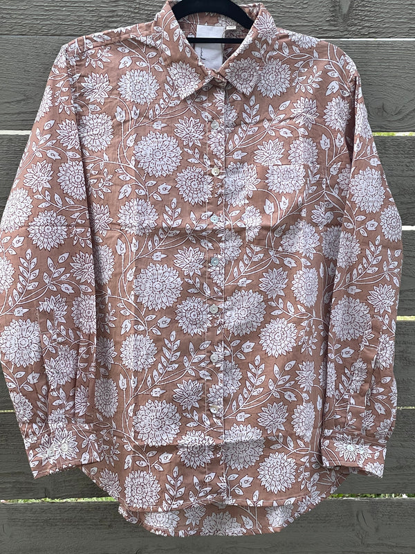 Good Boyfriend Shirt - Hydrangea Beauty Mocha