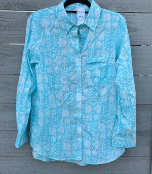 Good Boyfriend Shirt - Capri Floral Cerulean