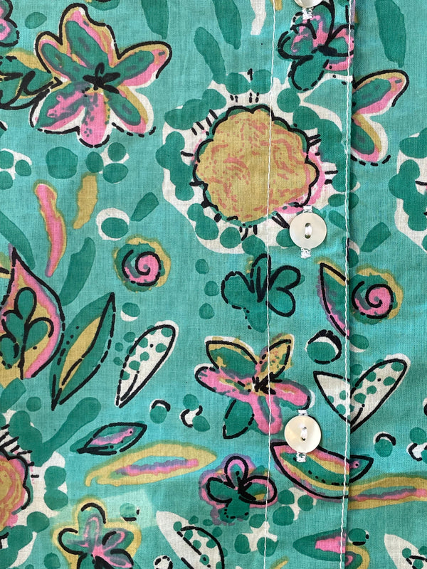 Good Boyfriend Shirt - Mira Floral Teal