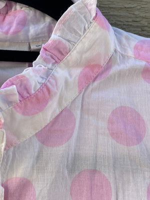 Good Girlfriend Shirt with Ruffle Trim - True Dot Tickled Pink