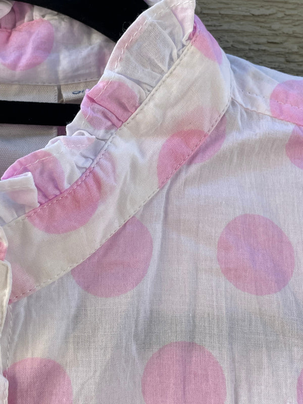 Good Girlfriend Shirt with Ruffle Trim - True Dot Tickled Pink