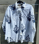 Relaxed Boyfriend Shirt - Cameo Floral True Navy