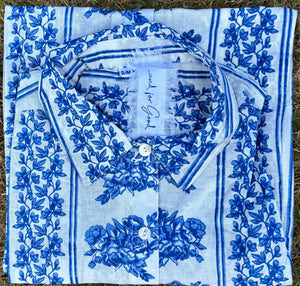 Good Boyfriend Shirt - Chatsworth Trellis Coastal Blue