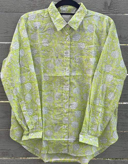 Good Boyfriend Shirt Floral Escape Citron Olive Oil