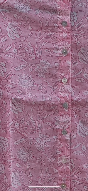 Good Girlfriend Shirt with Ruffle Trim Floral Escape Tickled Pink/Rose