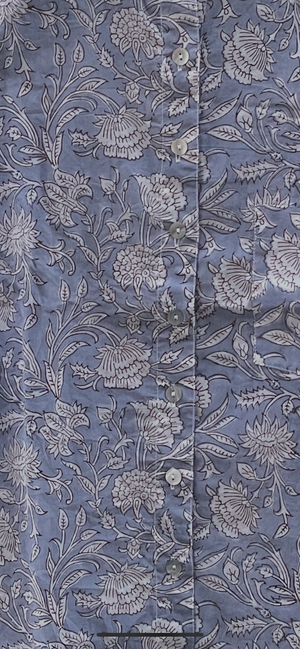 Good Girlfriend Shirt with Ruffle Trim Floral Escape Bluebird/Pinecone
