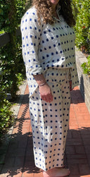 Shore Pant - Ikat Squares Cobalt