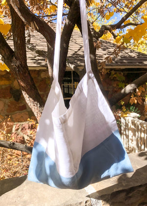 Farmers Market Bag - White & Sky Linen
