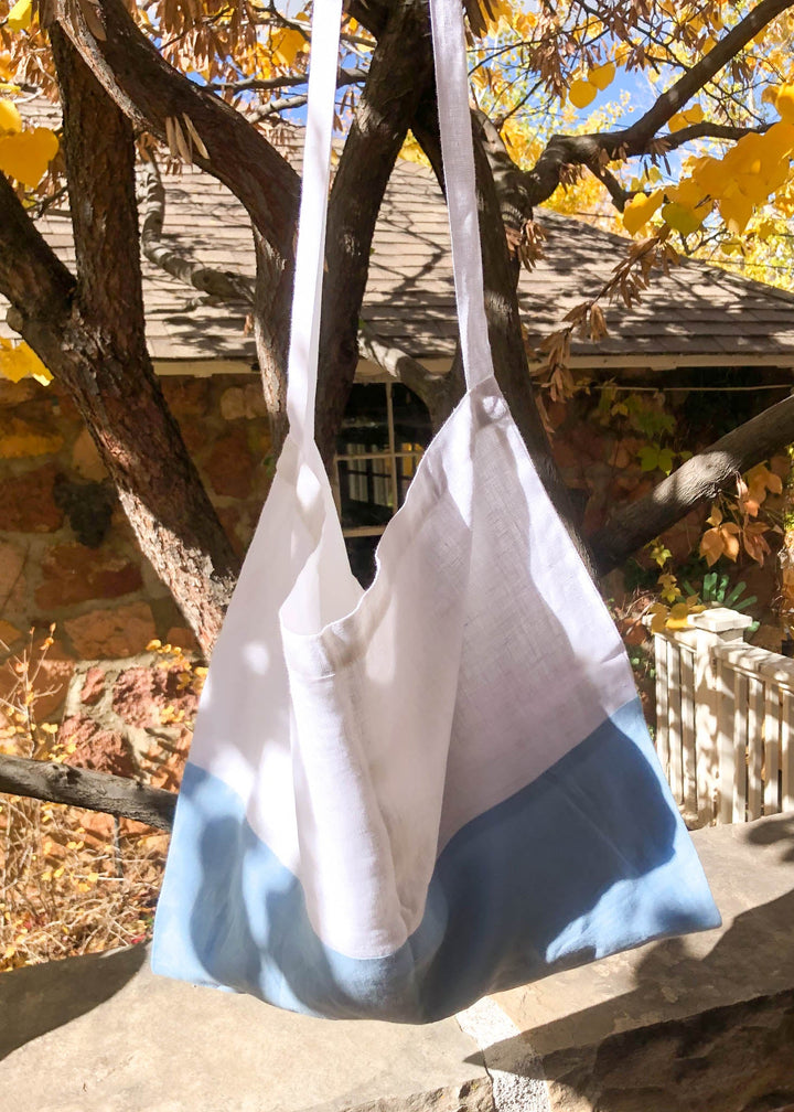 Farmers Market Bag - White & Sky Linen