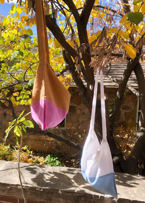 Farmers Market Bag - White & Sky Linen