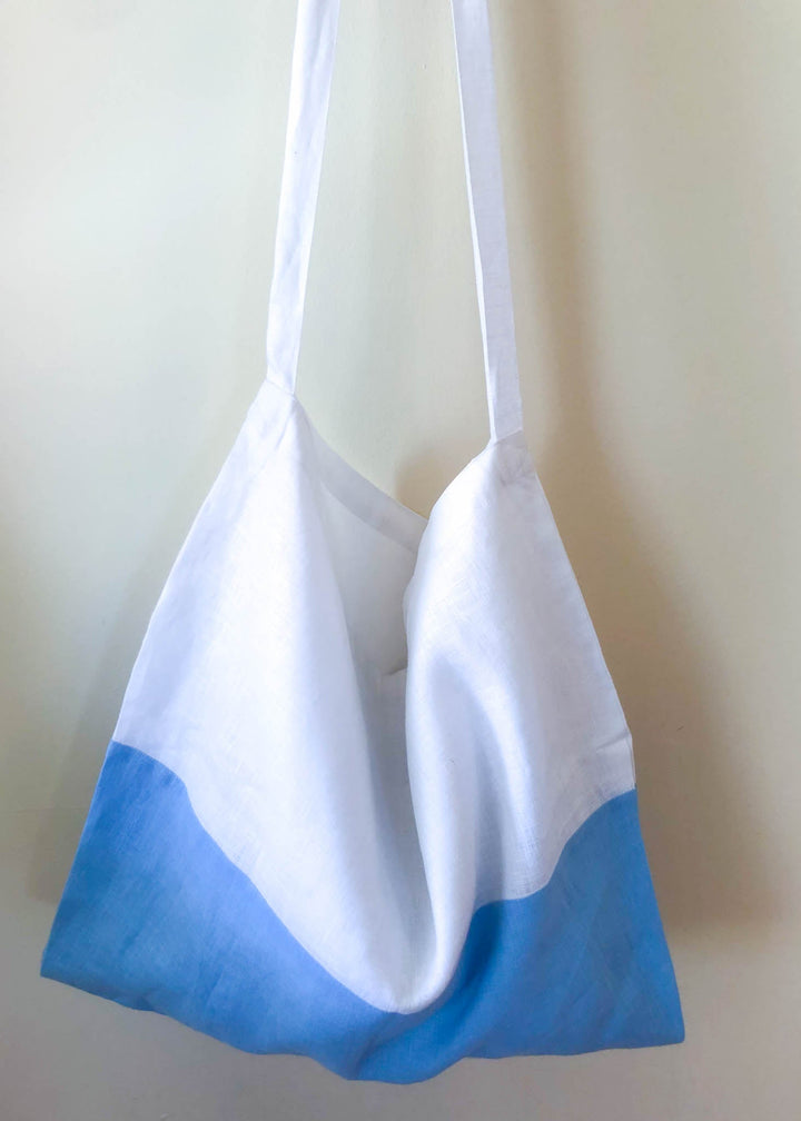Farmers Market Bag - White & Sky Linen