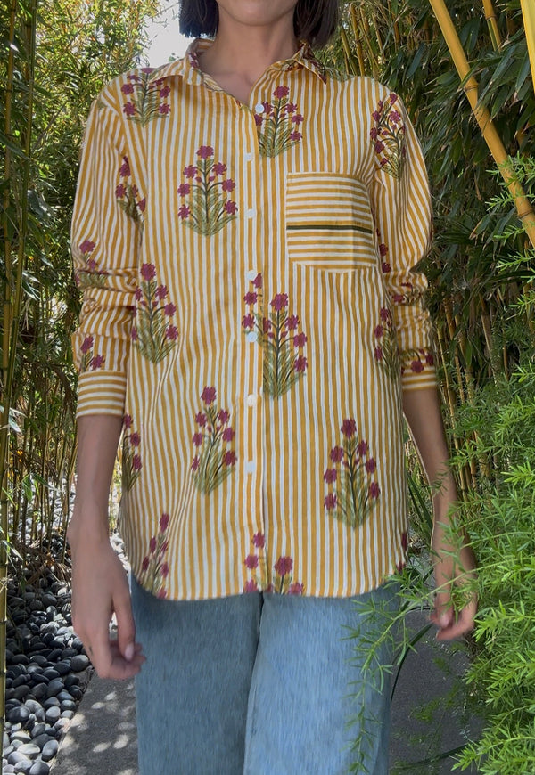 Good Boyfriend Shirt - Palm Cove Floral Honeycomb
