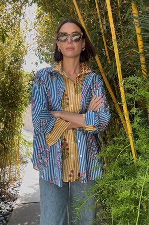Good Boyfriend Shirt - Bali Floral Blue