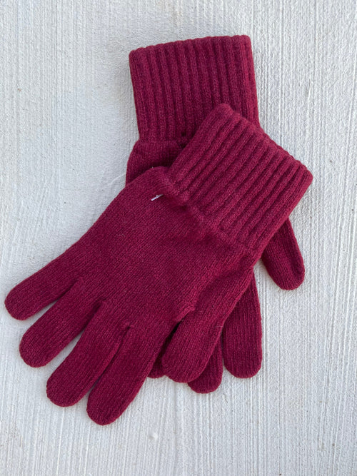 Bedford Recycled Cashmere Gloves - Bordeaux