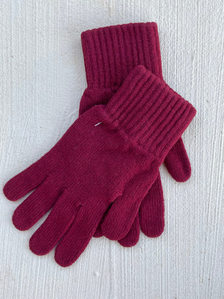 Bedford Recycled Cashmere Gloves - Bordeaux