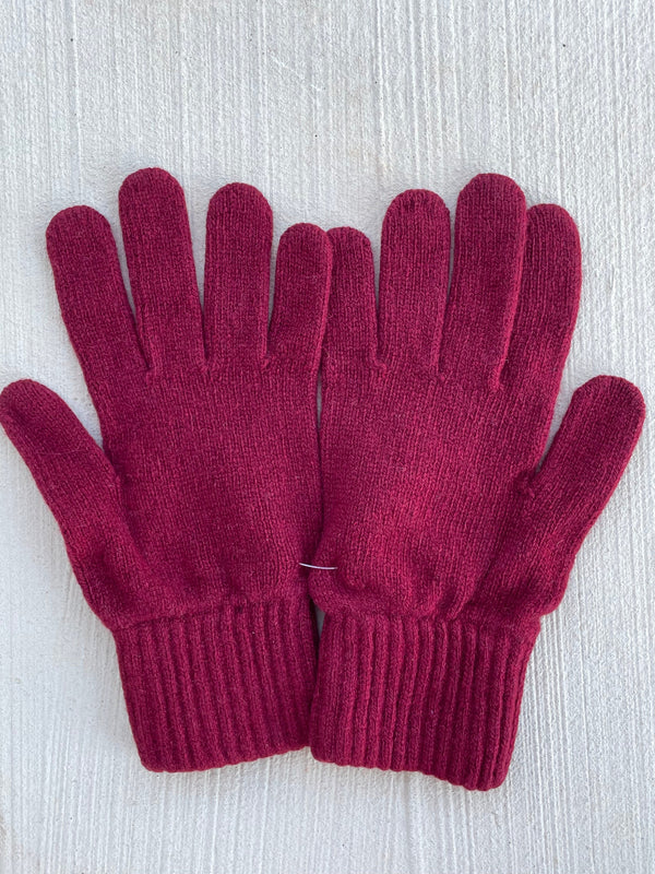 Bedford Recycled Cashmere Gloves - Bordeaux