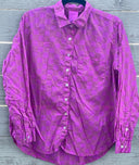 Good Boyfriend Shirt - Checkerboard Overdye Magenta on Natural