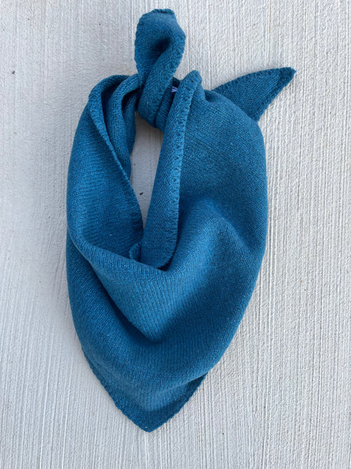 Newport Triangle Recycled Cashmere Scarf - French Teal
