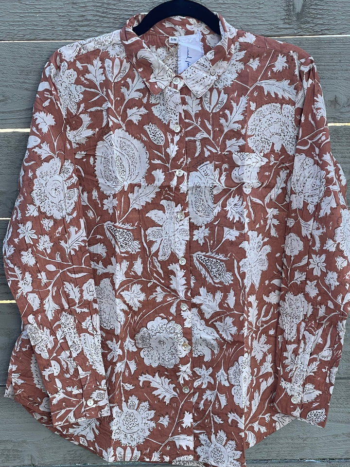 Good Boyfriend Shirt - Sugar Hill Floral Cocoa