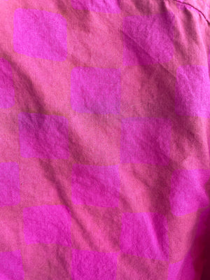 Good Boyfriend Shirt - Checkerboard Overdye Magenta on Natural