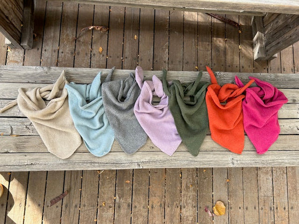 Newport Triangle Recycled Cashmere Scarf - Ice Blue