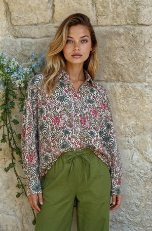 Good Boyfriend Shirt - Monarch Botanical Ecru
