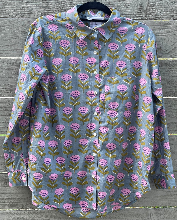 Good Boyfriend Shirt - Netherlands Tulip Dove Grey