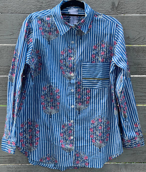 Good Boyfriend Shirt - Bali Floral Blue