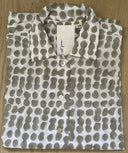 Relaxed Boyfriend Shirt Messy Dot - Dove Grey