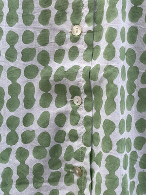 Relaxed Boyfriend Shirt Messy Dot - Watercress