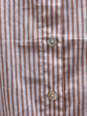 Good Boyfriend Shirt - Menswear Stripe Mocha