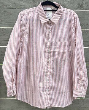 Good Boyfriend Shirt - Menswear Stripe Mocha