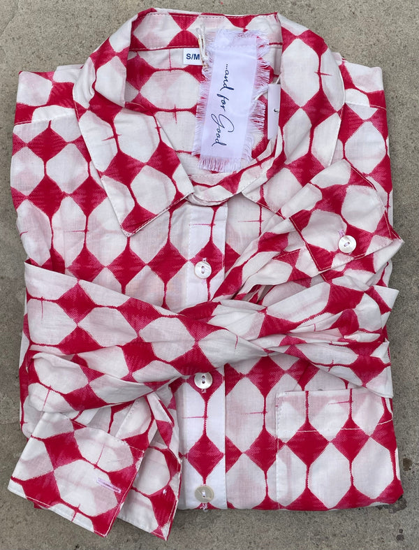 Good Boyfriend Shirt - Shibori Diamonds Rose