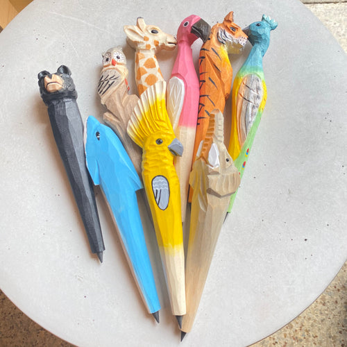 Kids Wooden Animal Never Ending Pencil