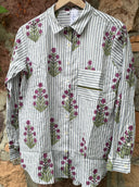 Good Boyfriend Shirt - Palm Cove Floral Dove Grey
