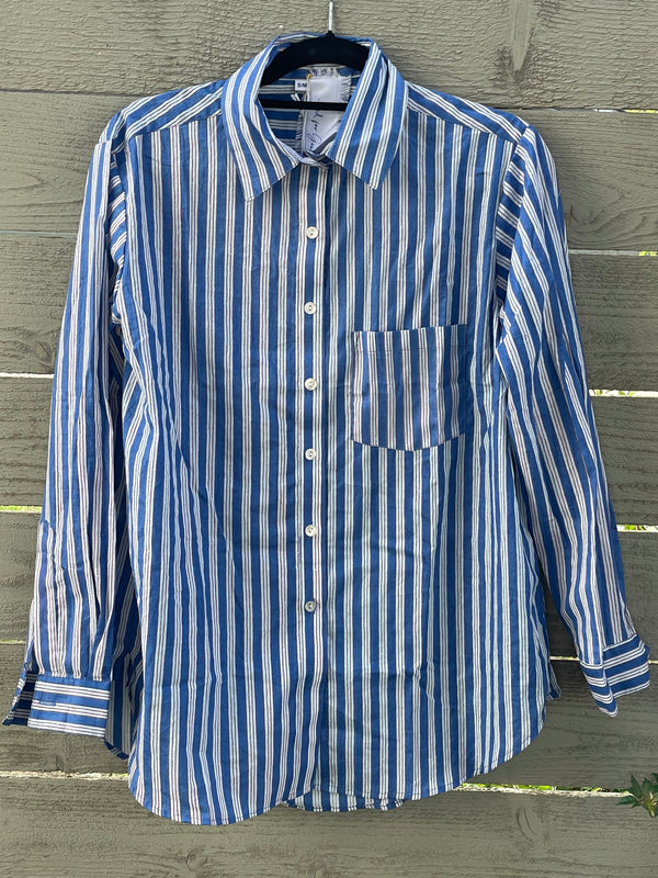 Good Boyfriend Shirt - Tuscan Stripe Blue PRE-ORDER