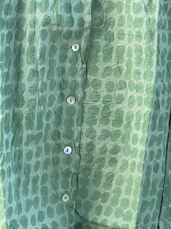 Relaxed Boyfriend Shirt Messy Dot - Overdye Watercress