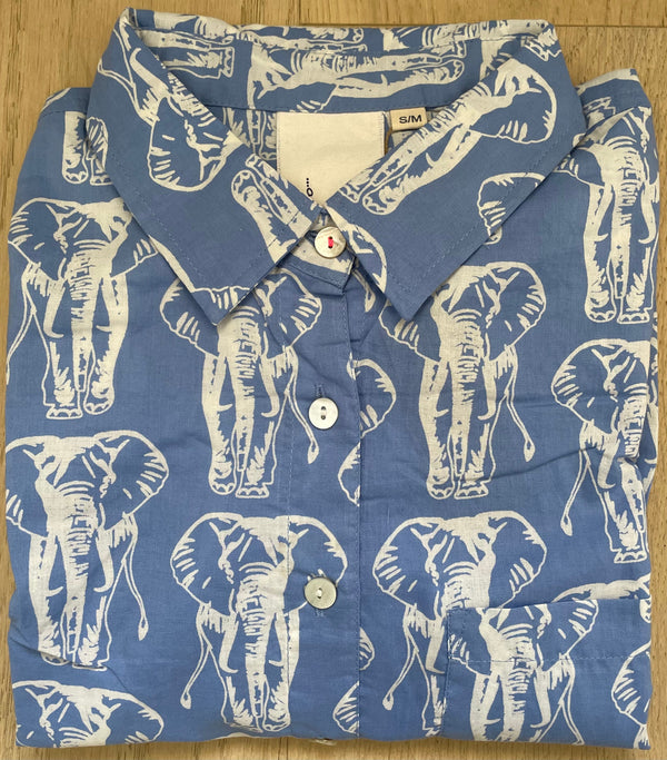 Good Boyfriend Shirt - Elephants Bluebird