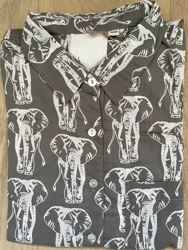 Good Boyfriend Shirt - Elephants Dove Grey