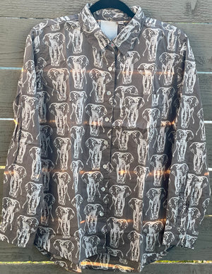 Good Boyfriend Shirt - Elephants Dove Grey