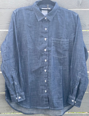 Good Boyfriend Shirt - Chambray Dark Denim Wash