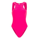 JUPITER Open-back Recycled One-piece Swimsuit in Hot Pink