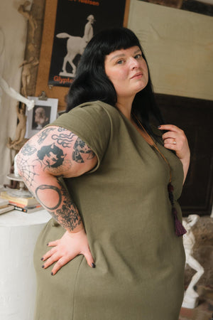 Cairo Dress in Moss