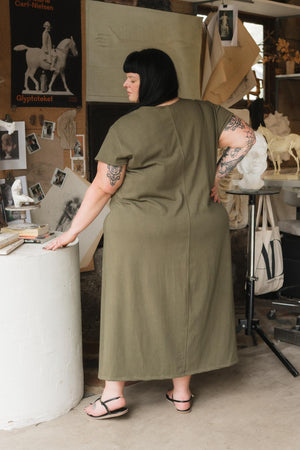 Cairo Dress in Moss