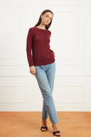 Sloane Crewneck in Burgundy