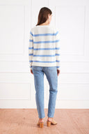 Stripe Sloane Crewneck in Coastal Blue